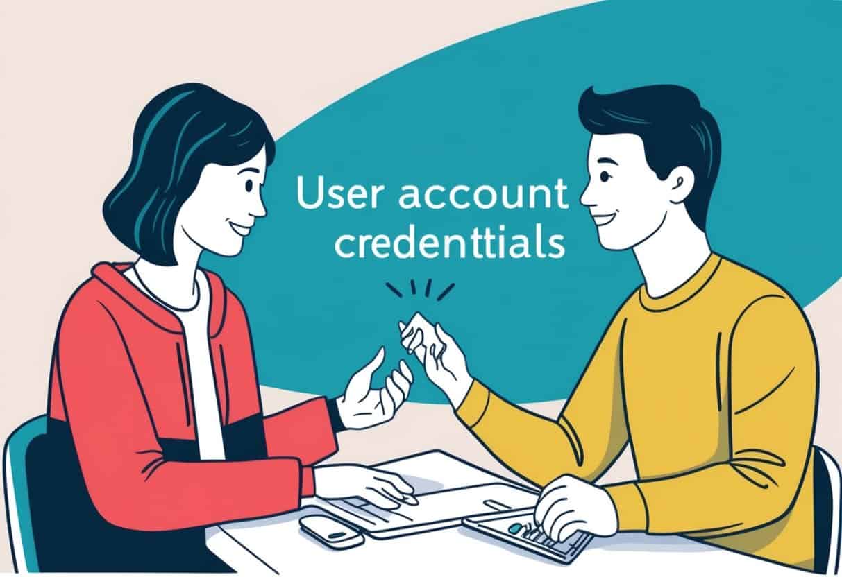 A person exchanging user account credentials with another