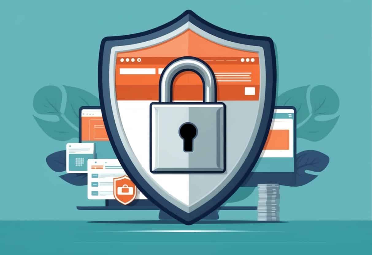 A shielded lock protecting a website from incoming spam