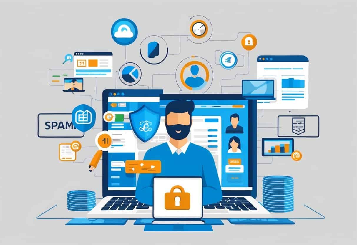 A person's online presence being shaped and managed through various digital strategies